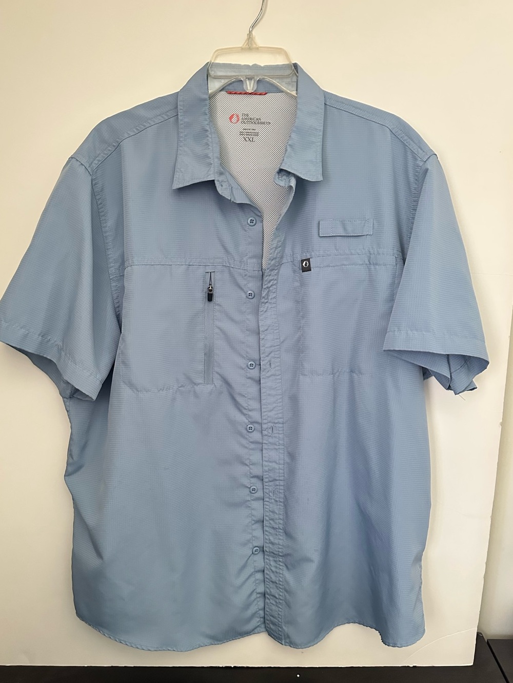 The American Outdoorsman Vented Fishing Shirt Light Blue~XXL